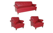 DR 2539 Red Sofa and Two Chairs